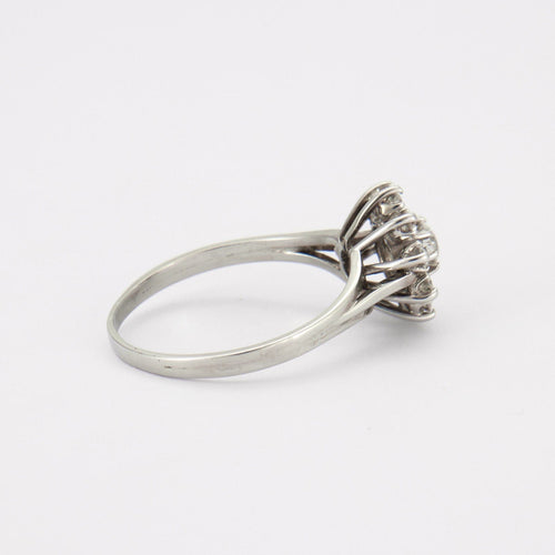 Bague Bague Fleur en Or Gris, Diamants 58 Facettes LOT 2840