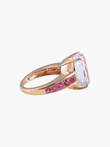 Bague 52 Bague Morganite Saphirs roses 58 Facettes