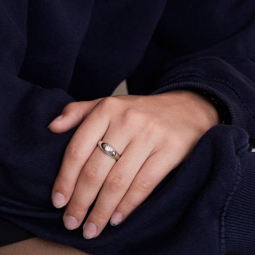 Bague 52 Bague jonc or blanc 58 Facettes