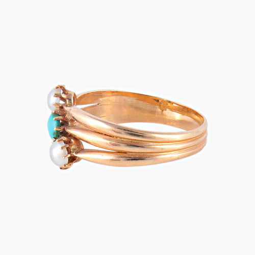 Bague 58 Bague Perles Turquoise 58 Facettes