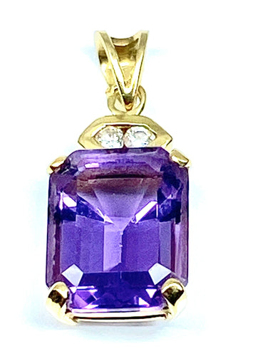 Pendentif Pendentif améthyste diamants 58 Facettes AB176