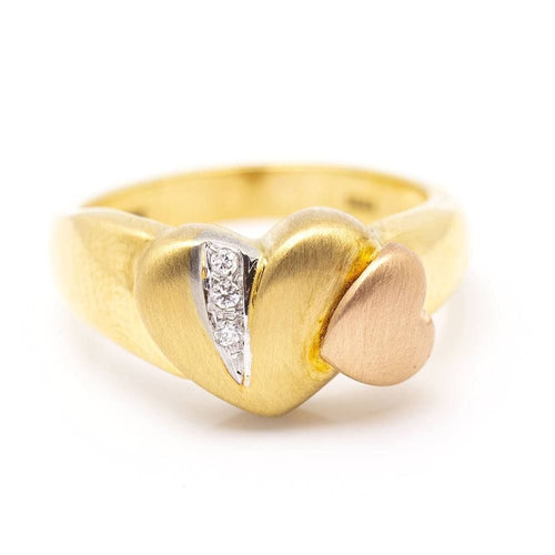 Bague 55 Bague "Cœur" 3 Ors Diamants 58 Facettes D359898JC