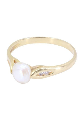 Bague 57 BAGUE PERLE ET DIAMANTS 58 Facettes 074711