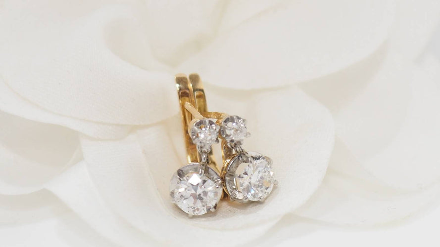 Boucles d'oreilles Boucles d'oreilles or jaune, diamants 58 Facettes 32012