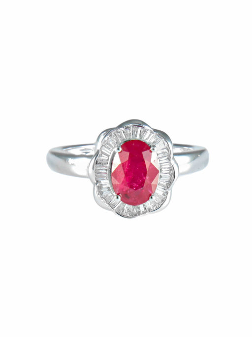 Bague 52 Bague Marguerite Rubis et Diamants 58 Facettes