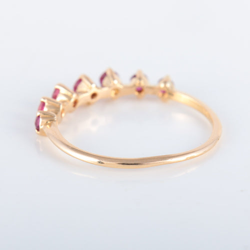 Bague 53 Demi-alliance  rubis 58 Facettes 8392