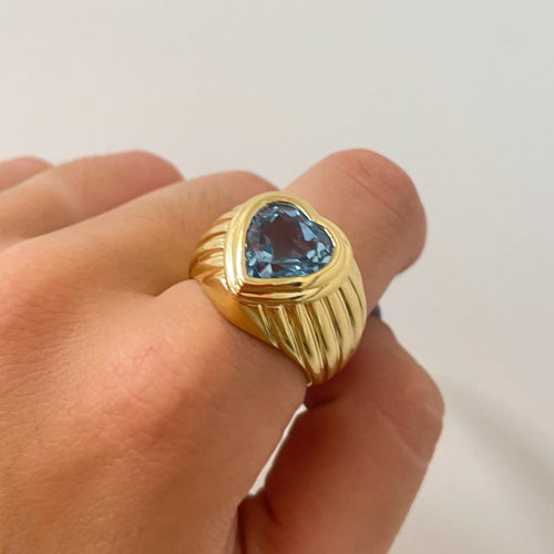 Bague 61 Bague FRED Coeur Topaze bleue 58 Facettes