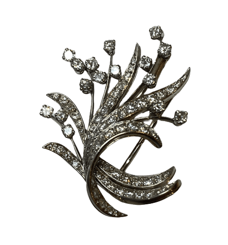 Broche BROCHE GERBE DE FLEURS DIAMANTS 58 Facettes