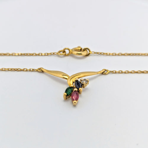 Collier Collier diamant, saphir, rubis et émeraude 58 Facettes 25629