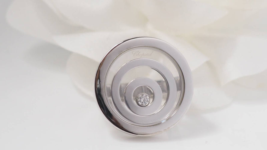 Bague 51.5 Bague Chopard Happy Spirit en or blanc 58 Facettes