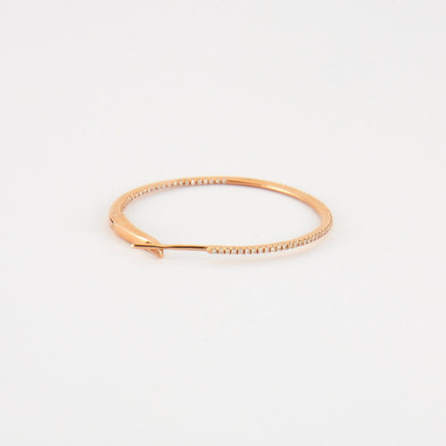 Boucles d'oreilles Créole en Or rose & diamants 58 Facettes