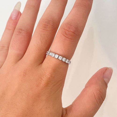 Bague 61 Demi-alliance Diamants 58 Facettes