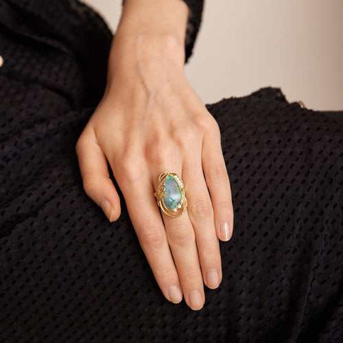 Bague 53 Bague Opale Boulder Diamants 58 Facettes 335.248