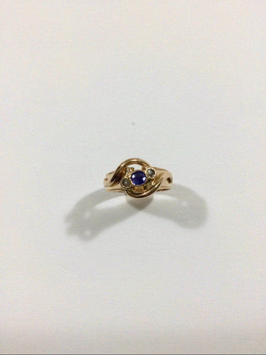 Bague 47.5 Bague Art Nouveau Or Rose Saphir Perles 58 Facettes