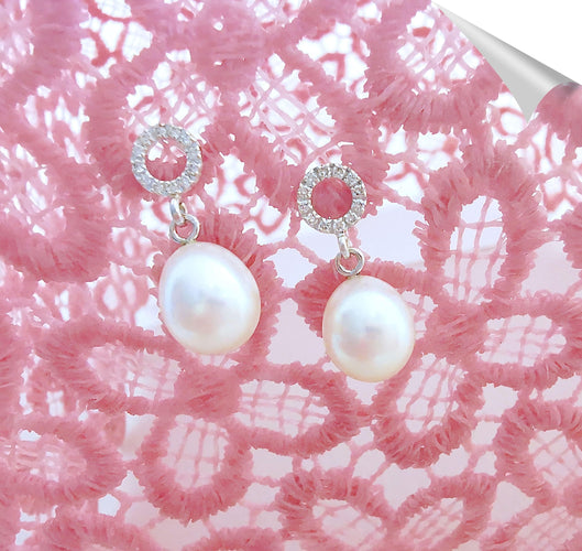 Boucles d'oreilles Boucles d'oreilles Perles de culture Diamants Or Blanc 58 Facettes AA 1538