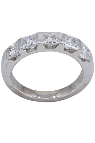 Bague DEMI-ALLIANCE DIAMANTS PRINCESSE 58 Facettes 060221