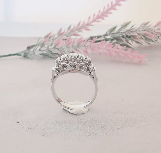 Bague Bague Jarretière Diamants Or Blanc et Platine 58 Facettes AA 1479