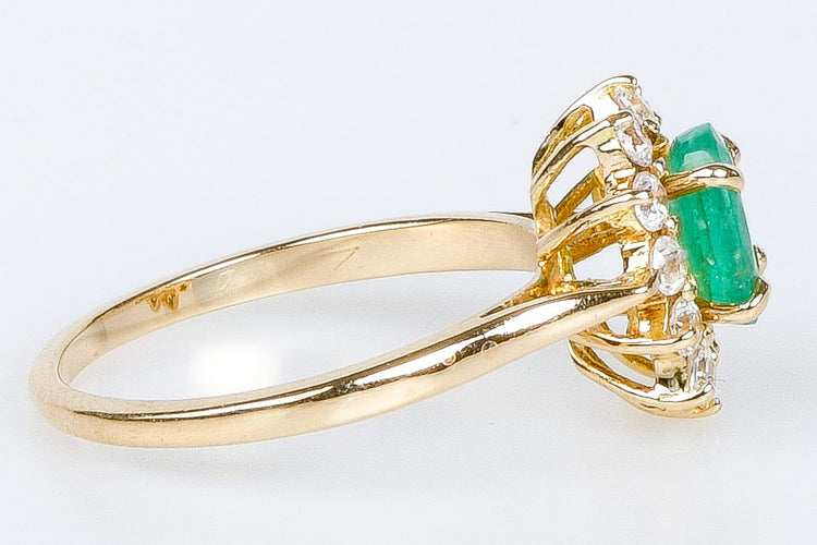Bague 53 Bague  Marguerite émeraude oxydes de zirconium 58 Facettes BG-EMERV- 104