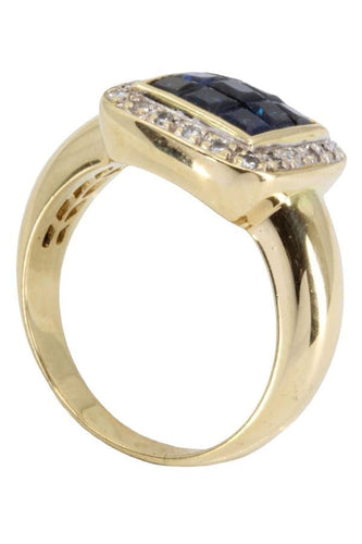 Bague BAGUE MODERNE SAPHIRS ET DIAMANTS 58 Facettes 056051