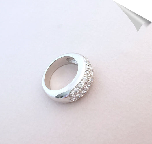 Bague Bague Jonc Diamants Or Blanc 58 Facettes AA 1532