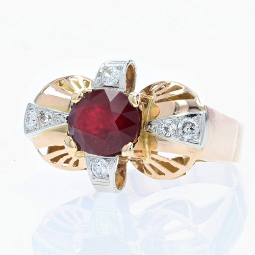 Bague 55 Bague vintage rubis et diamants 58 Facettes 21-747