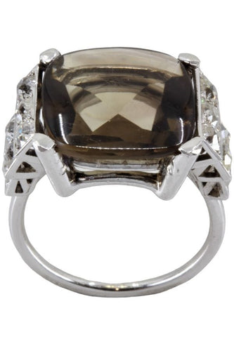 Bague BAGUE STYLE ART-DÉCO QUARTZ FUMÉ ET DIAMANTS 58 Facettes 056221