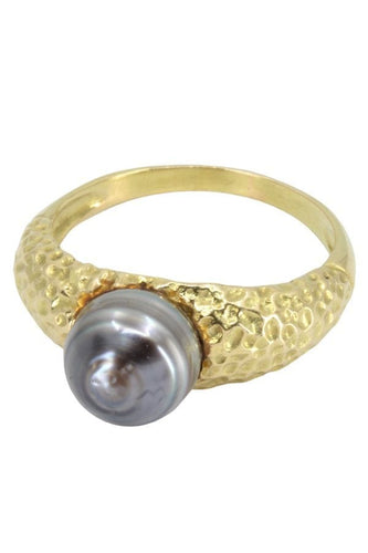 Bague 56.5 BAGUE MODERNE PERLE DE TAHITI 58 Facettes 050481