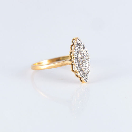 Bague 54 Bague Marquise deux ors 58 Facettes JE200