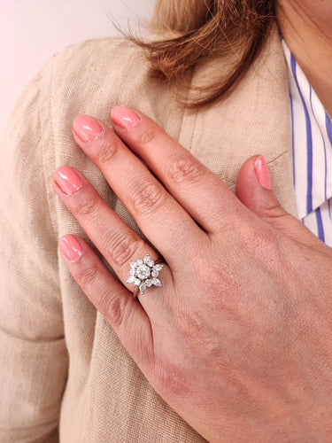 Bague Bague flocon en Or blanc & diamants 58 Facettes FA-Flocon