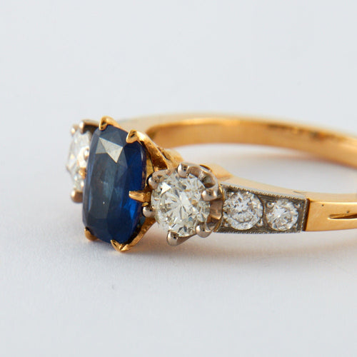 Bague 55.5 Bague Saphir épaulé Diamants 58 Facettes