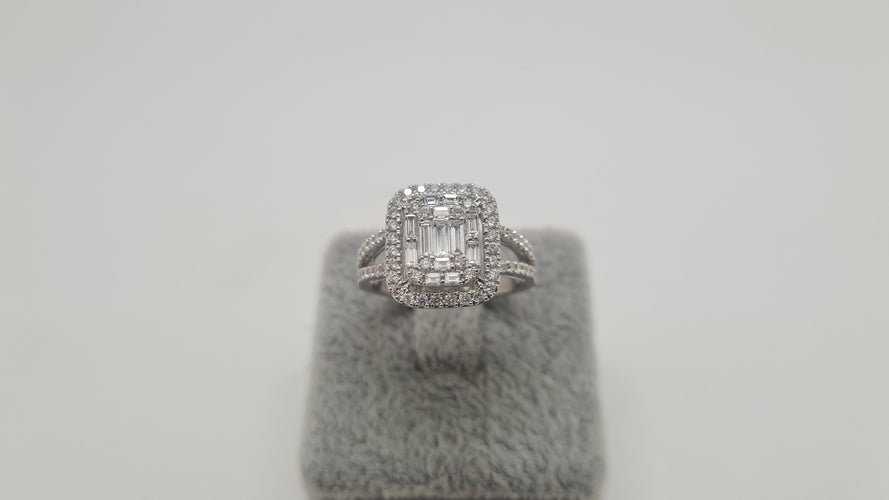 Bague 53 Bague en Or blanc diamants 58 Facettes