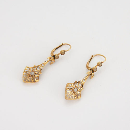 Boucles d'oreilles PENDANTES DIAMANTS, OR JAUNE 58 Facettes