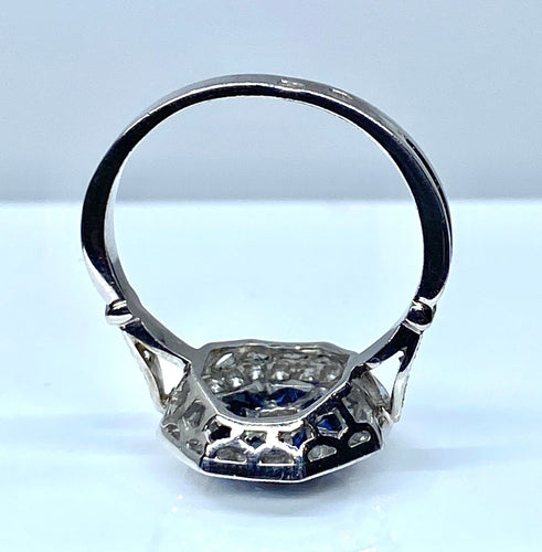 Bague 54 Bague Or blanc Saphirs et Diamants 58 Facettes AB220