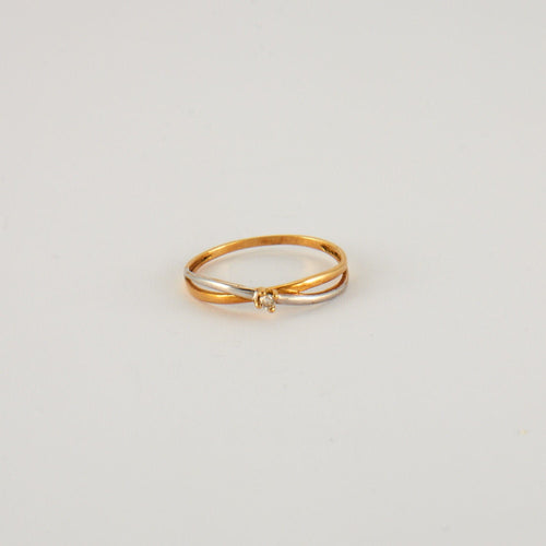 Bague 56 Bague fine 2 ors Diamant 0.04ct 58 Facettes EL2-58