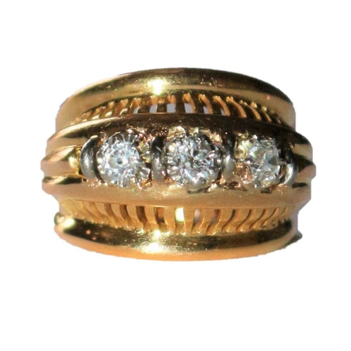 Bague Bague Rétro Trilogie de Diamants 58 Facettes 510