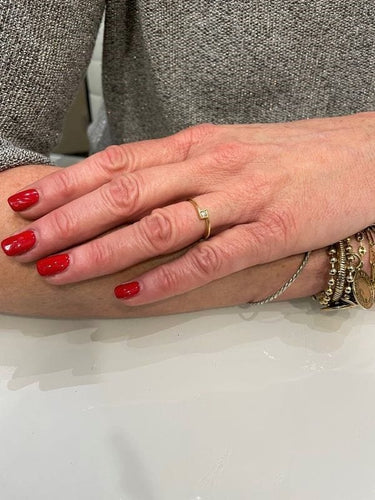 Bague 54 SOLITAIRE MODERNE DIAMANT 0.10 CARAT 58 Facettes 059171