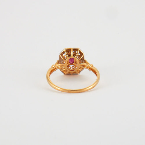 Bague 53 Bague or jaune rubis 58 Facettes