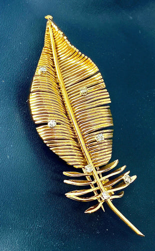 Broche Broche Or Diamants, vers 1960 58 Facettes AB212