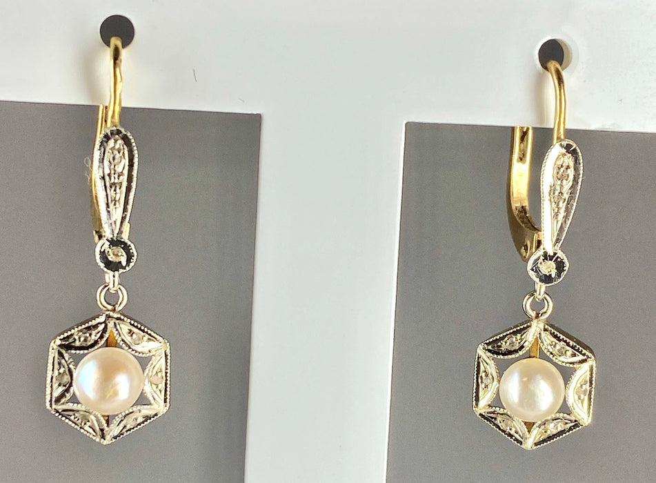 Boucles d'oreilles Paire de pendants d’oreilles perles diamants 58 Facettes AB174