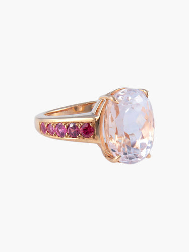 Bague 52 Bague Morganite Saphirs roses 58 Facettes