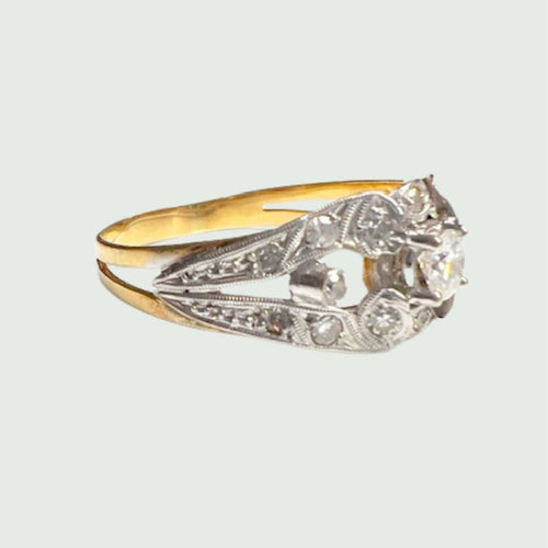 Bague 62 BAGUE RÉTRO DIAMANTS 58 Facettes Q663A (Fraedu99)