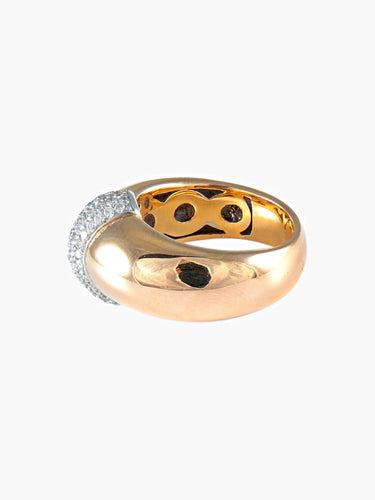 Bague 52 Bague Jonc Or rose Diamants 58 Facettes