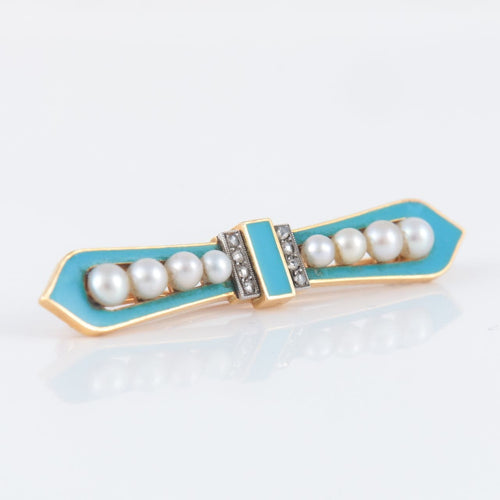 Broche Broche turquoise perles diamants 58 Facettes P5L9