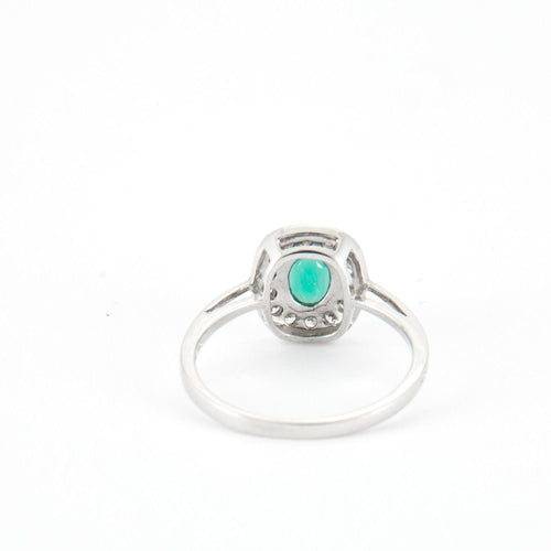 Bague Bague en Argent & Agate Verte 58 Facettes