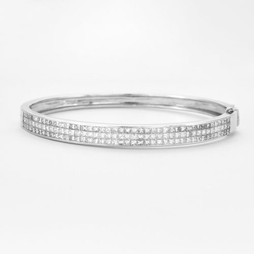 Bracelet Bracelet or blanc 18 carats serti diamants baguette 58 Facettes