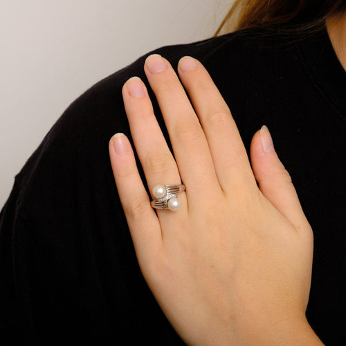 Bague 54 Bague Toi & Moi Perles et Diamants 58 Facettes ALGU20