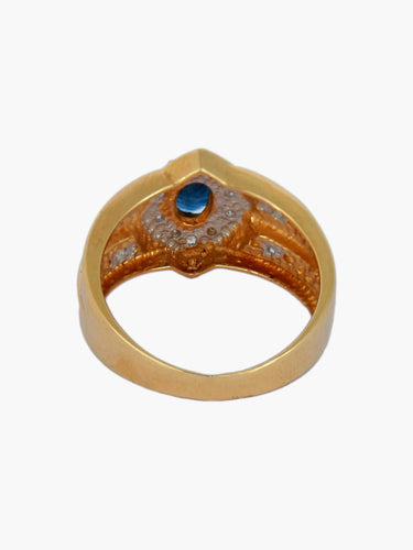 Bague 53 BAGUE SAPHIR OR JAUNE ET DIAMANTS 58 Facettes