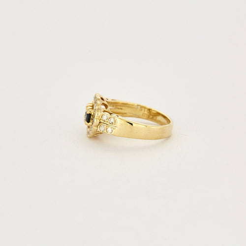 Bague 54 Bague Or jaune Saphir Diamants 58 Facettes