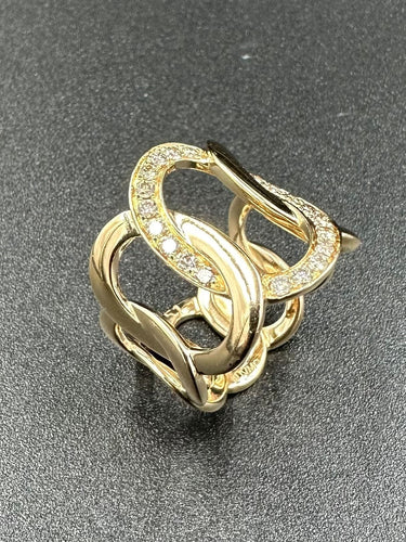 Bague 51 POMELLATO. Collection Brera, bague or rose 18K et diamants cognac 58 Facettes