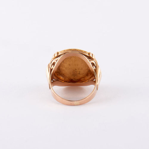 Bague 57 Bague en or, Pièce Napoléon 20 Francs 58 Facettes